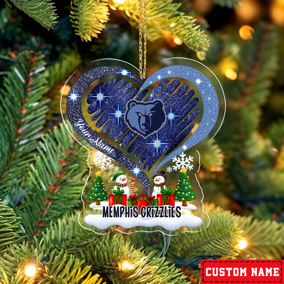 FLASH SALE - NEW CUSTOMIZED NBA13 MGR MEMPHIS GRIZZLIES CHRISTMAS ACRYLIC ORNAMENT