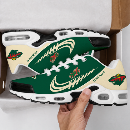 LIMITED EDITION - NEW CUSTOMIZED NHL13 MNW MINNESOTA WILD AIR MAX PLUS SNEAKERS
