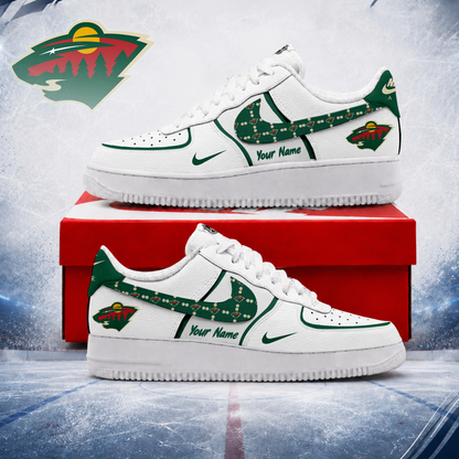 LIMITED EDITION - NEW CUSTOMIZED NHL13 MNW MINNESOTA WILD AF1 SHOES