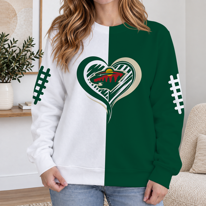 LIMITED EDITION - NEW CUSTOMIZED NHL13 MNW MINNESOTA WILD RIBBED HOODIE & SWEATSHIRT