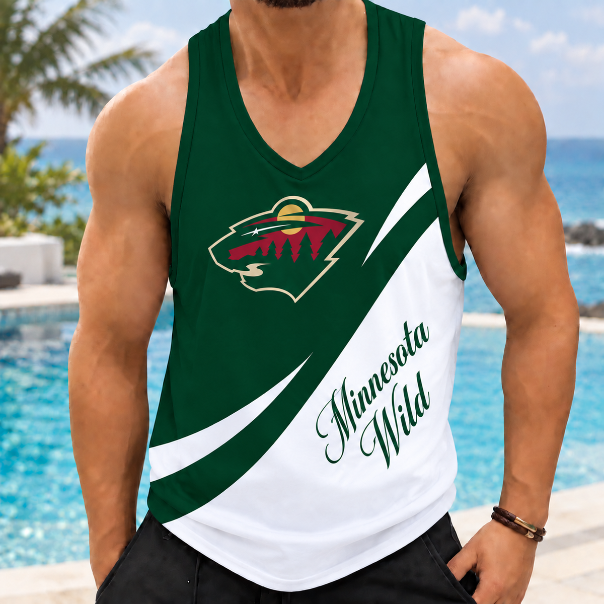 LIMITED EDITION - NEW CUSTOMIZED NHL13 MNW MINNESOTA WILD MEN'S TANK TOP