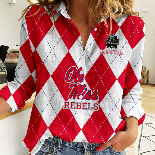 LIMITED DROP - NEW CUSTOMIZED | NCAA CWS13 OMR OM REBELS WOMEN CASUAL SHIRT FOR FAN