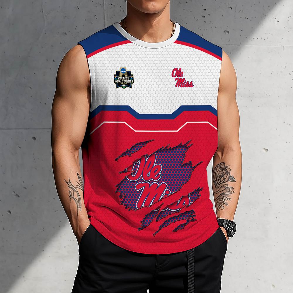 LIMITED EDITION - NEW CUSTOMIZED NCAA CWS13 OMR OLE MISS REBELS MEN'S GYM SHIRT