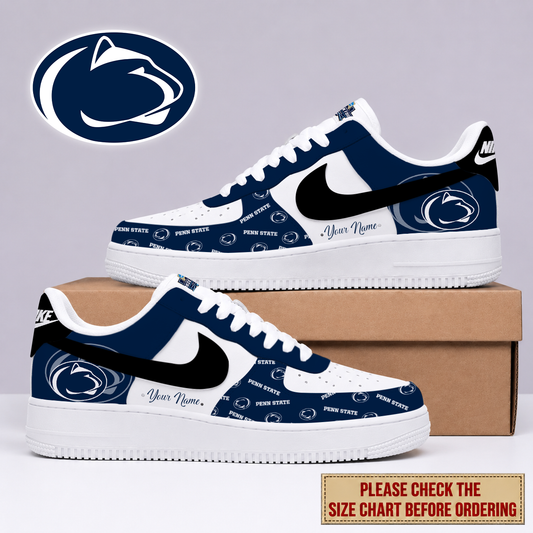 SPECIAL EDITION - NEW CUSTOMIZED NCAA MFF13 PNL PENN STATE NITTANY LIONS AF1 SHOES
