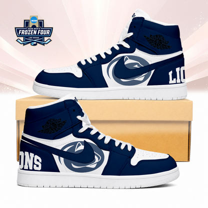 LIMITED EDITION - NEW CUSTOMIZED NCAA MFF13 PNL PENN STATE NITTANY LIONS AIR JORDAN SNEAKERS