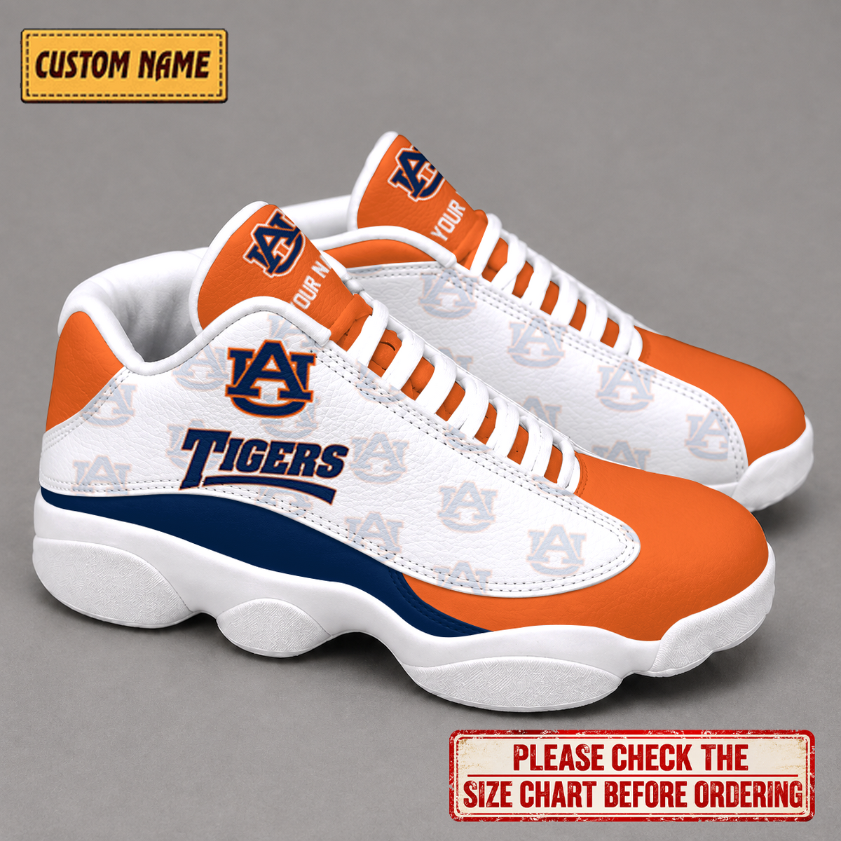 LIMITED EDITION - NEW CUSTOMIZED NCAA FBS13 ABT AUBURN TIGERS AIR JORDAN 13 LOW TOP SNEAKER