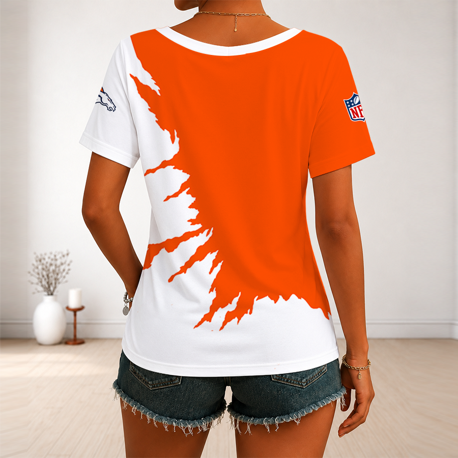 [SPECIAL OFFER] NEW CUSTOMIZED NFL13 DVB DENVER BRONCOS V-NECK FEMALE SHIRT