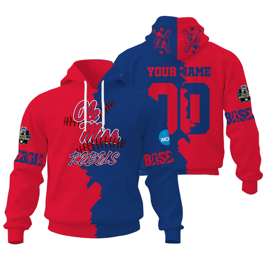 LIMITED EDITION - NEW CUSTOMIZED NCAA CWS13 OMR OM REBELS UNISEX HOODIE & ZIP HOODIE