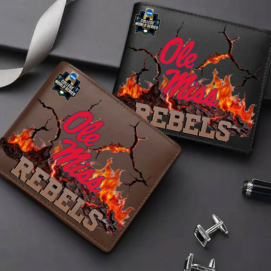 LIMITED EDITION - NEW CUSTOMIZED CWS NCAA13 OMR OM REBELS LEATHER WALLET