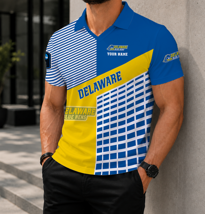 LIMITED EDITION - NEW CUSTOMIZED NCAA CFH14 DFH DELAWARE FIGHTIN' BLUE HENS POLO SHIRT
