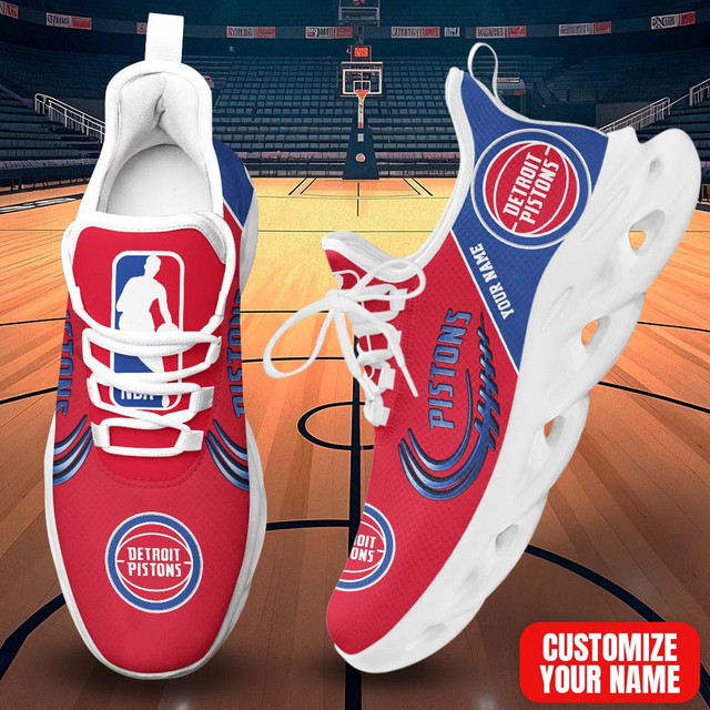 FINAL SALE - NEW CUSTOMIZED NBA14 DPI DETROIT PISTONS PREMIUM CLUNKY SNEAKERS