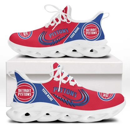 FINAL SALE - NEW CUSTOMIZED NBA14 DPI DETROIT PISTONS PREMIUM CLUNKY SNEAKERS
