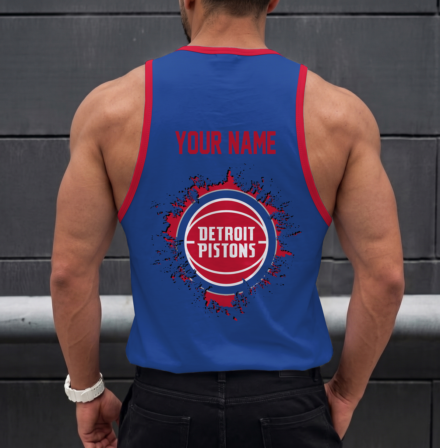 FINAL SALE - NEW CUSTOMIZED NBA14 DPI DETROIT PISTONS UNISEX TANK TOP