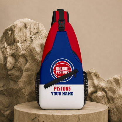 FINAL SALE - NEW CUSTOMIZED NBA14 DPI DETROIT PISTONS SLING BAG