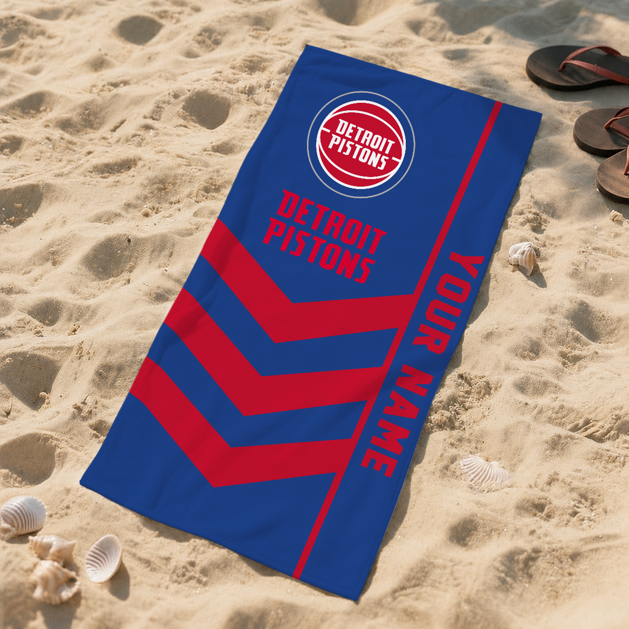 HOT DEAL - NEW CUSTOMIZED NBA14 DPI DETROIT PISTONS BEACH TOWEL FOR FAN