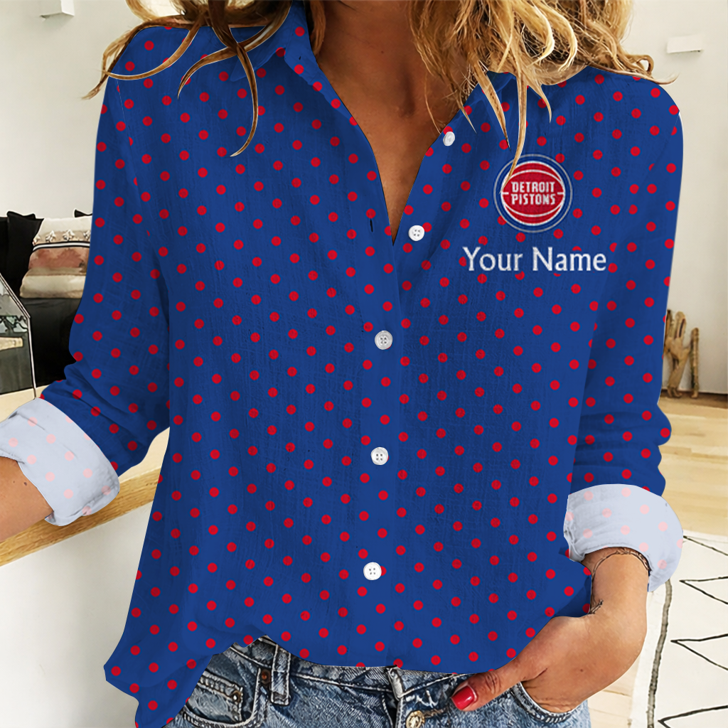 LIMITED EDITION - NEW CUSTOMIZED NBA14 DPI DETROIT PISTONS WOMEN CASUAL SHIRT FOR FAN