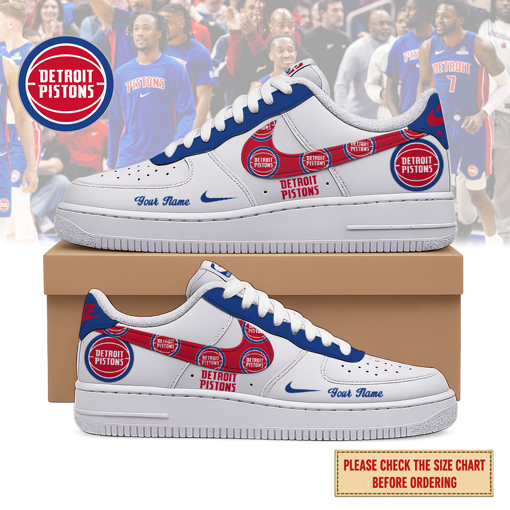 EXCLUSIVE EDITION - NEW CUSTOMIZED NBA14 DPI DETROIT PISTONS AF1 SNEAKERS
