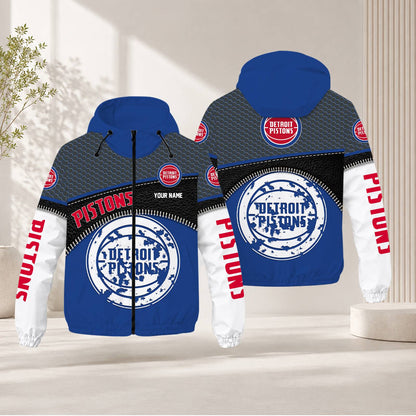 FLASH SALE - NEW CUSTOMIZED NBA14 DPI DETROIT PISTONS WINDBREAKER JACKET
