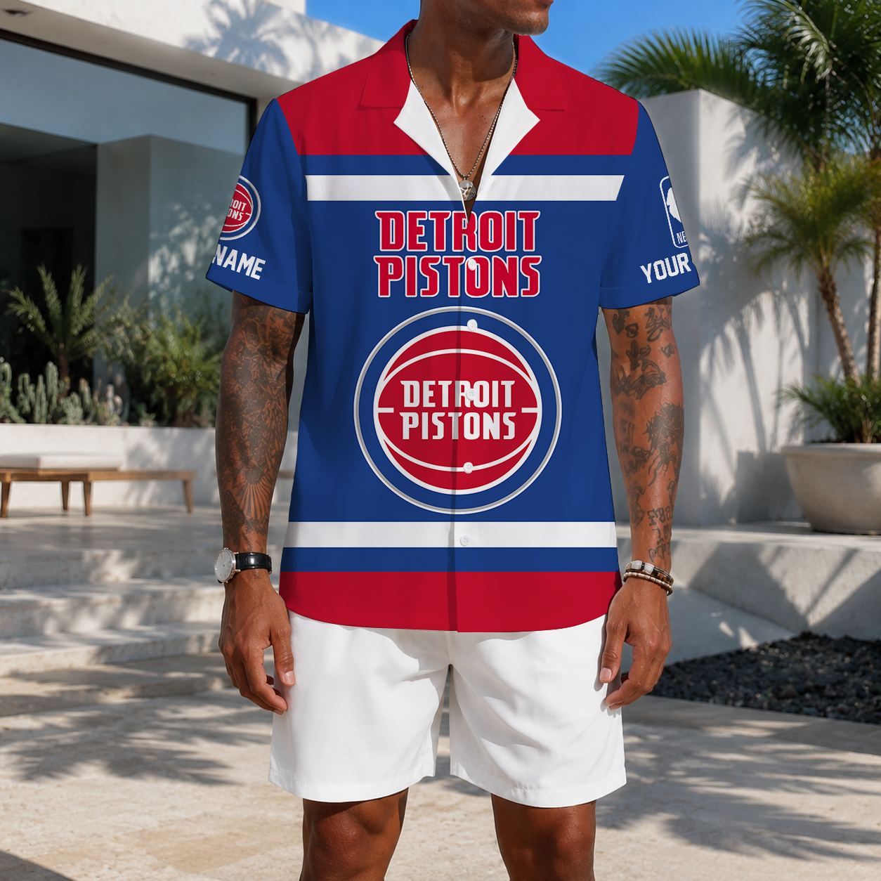 LIMITED EDITION - NEW CUSTOMIZED NBA14 DPI DETROIT PISTONS UNISEX HAWAIIAN SHIRT