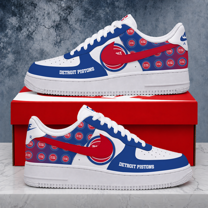 ELITE EDITION - NEW CUSTOMIZED NBA14 DPI DETROIT PISTONS AF1 SNEAKERS