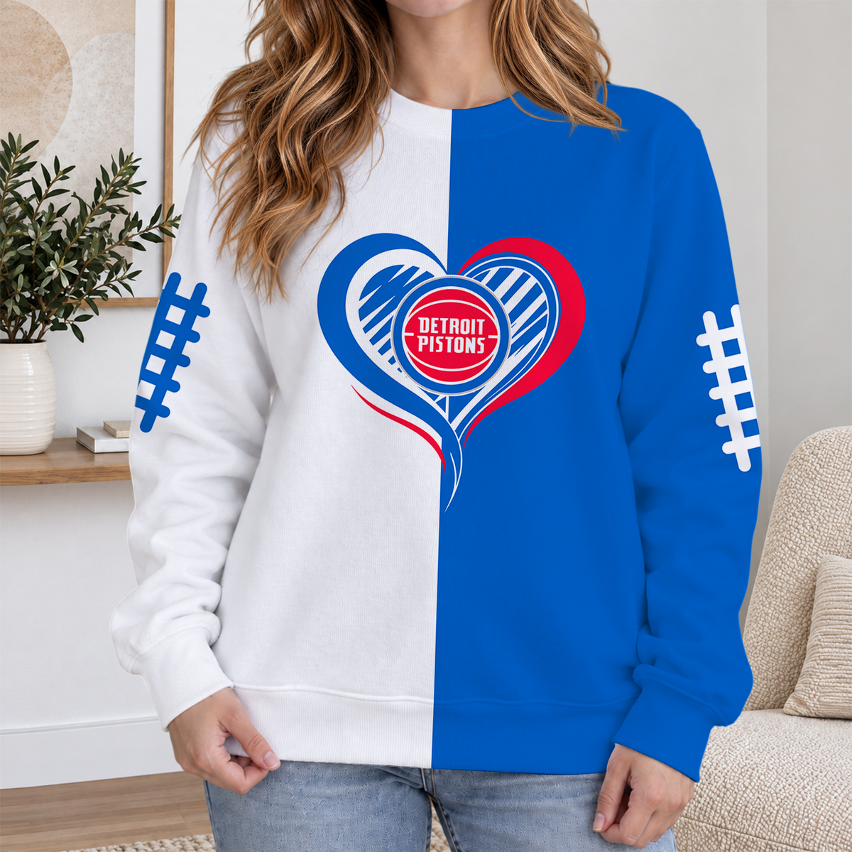 EXCLUSIVE EDITION - NEW CUSTOMIZED NBA14 DPI DETROIT PISTONS RIBBED HOODIE & SWEATSHIRT