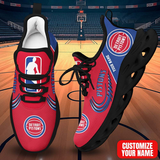 FINAL SALE - NEW CUSTOMIZED NBA14 DPI DETROIT PISTONS PREMIUM CLUNKY SNEAKERS