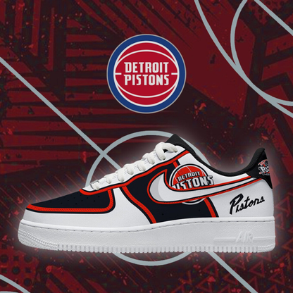 FINAL SALE - NEW CUSTOMIZED NBA14 DPI DETROIT PISTONS AF1 SHOES