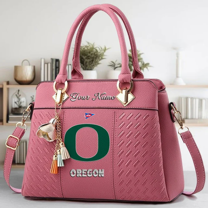 LIMITED EDITION - NEW CUSTOMIZED NCAA FBS14 OGD OG DUCKS ZIP HANDBAG MULTICOLOR
