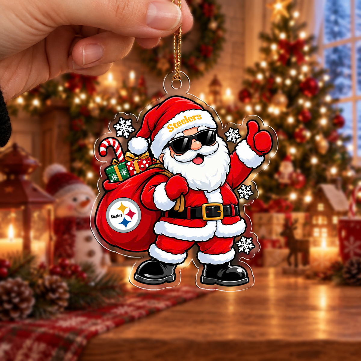 LIMITED EDITION - NEW CUSTOMIZED NFL14 PSB PITTSBURGH STEELERS ACRYLIC ORNAMENT