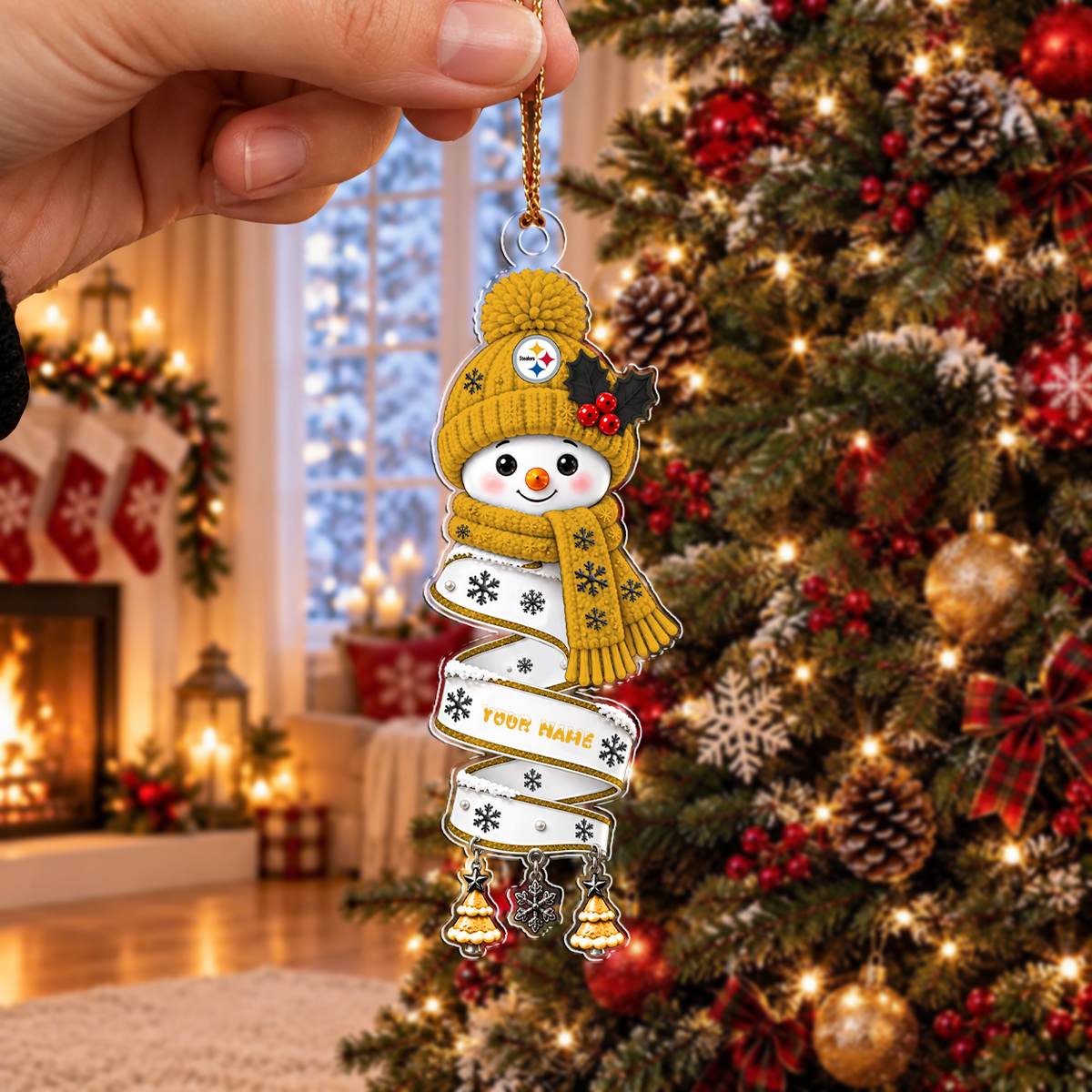 FINAL SALE - NEW CUSTOMIZED NFL14 PSB PITTSBURGH STEELERS CHRISTMAS ACRYLIC ORNAMENT
