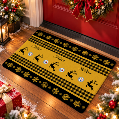 ELITE EDITION - NEW CUSTOMIZED NFL14 PSB PITTSBURGH STEELERS WATER-ABSORBENT FLOOR MAT