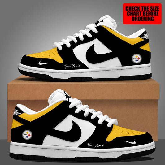 [SPECIAL OFFER] NEW CUSTOMIZED NFL14 PSB PITTSBURGH STEELERS DUNK LOW SHOES