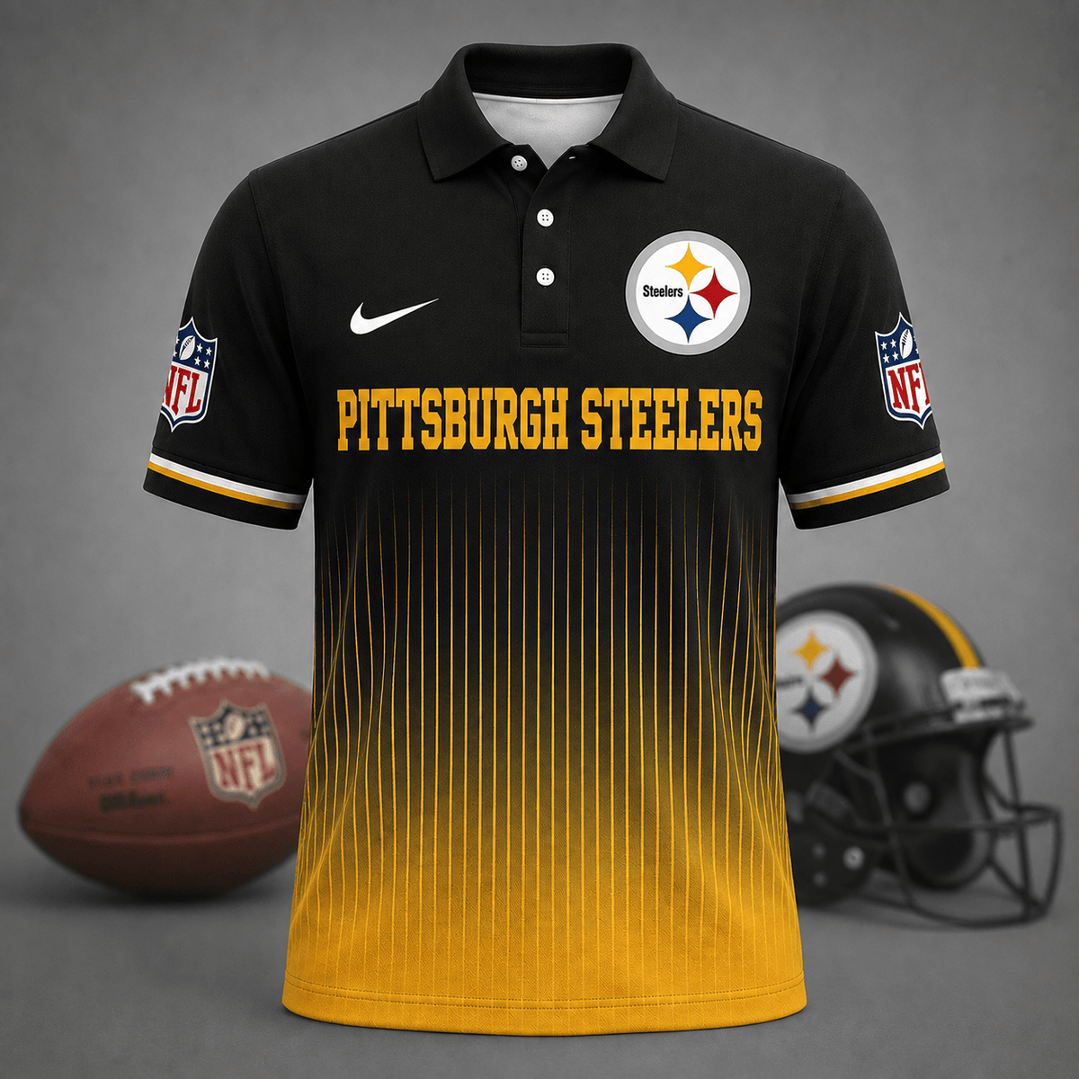 FINAL SALE - NEW CUSTOMIZED NFL14 PSB PITTSBURGH STEELERS T-SHIRT, POLO SHIRT, ZIP POLO SHIRT, SWEATSHIRT, HOODIE & ZIP HOODIE