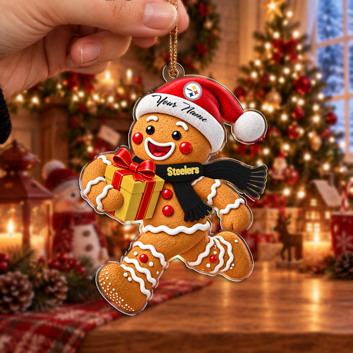 FINAL SALE - NEW CUSTOMIZED NFL14 PSB PITTSBURGH STEELERS CHRISTMAS ACRYLIC ORNAMENT