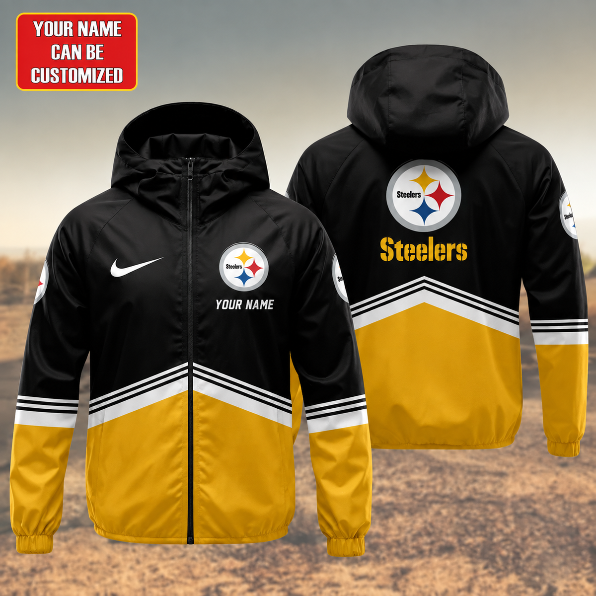 LIMITED EDITION - NEW CUSTOMIZED NFL14 PSB PITTSBURGH STEELERS UNISEX WINDBREAKER JACKET