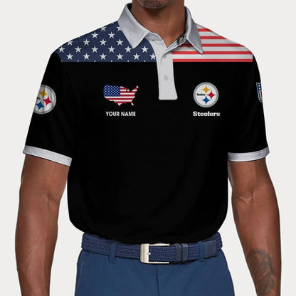 LIMITED EDITION - NEW CUSTOMIZED NFL14 PSB PITTSBURGH STEELERS POLO SHIRT