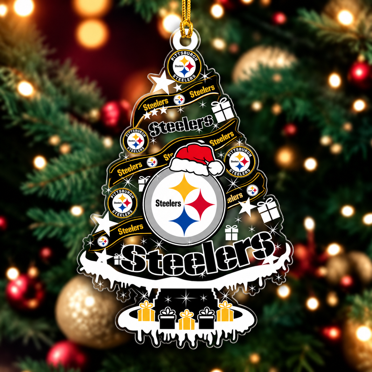 SPECIAL EDITION - NEW CUSTOMIZED NFL14 PSB PITTSBURGH STEELERS CHRISTMAS ACRYLIC ORNAMENT