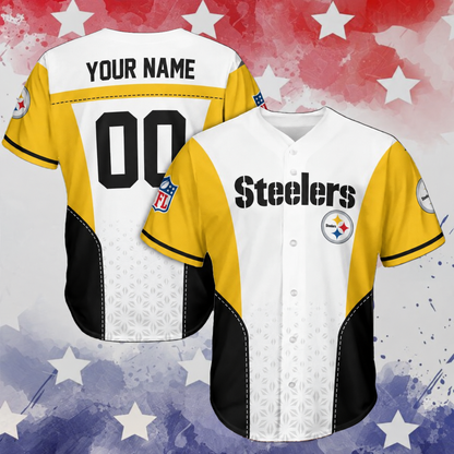 VIRAL EDITION - NEW CUSTOMIZED NFL14 PSB PITTSBURGH STEELERS BASEBALL JERSEY
