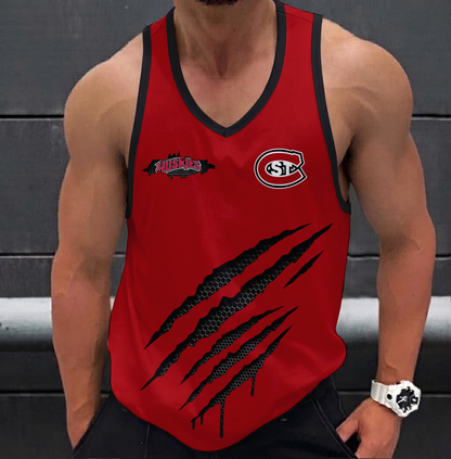 EXCLUSIVE EDITION - NEW CUSTOMIZED NCAA MFF14 SCH ST. CLOUD STATE HUSKIES UNISEX TANK TOP