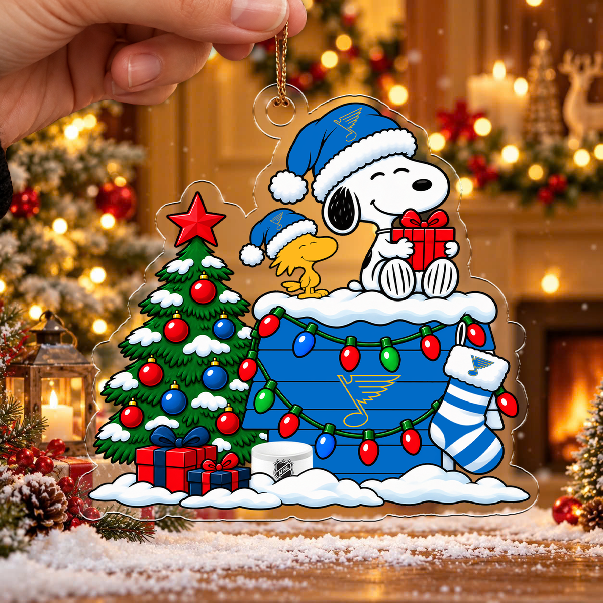 FLASH SALE - NEW CUSTOMIZED NHL14 SLB ST. LOUIS BLUES CHRISTMAS ACRYLIC ORNAMENT