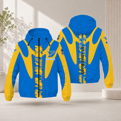 LIMITED EDITION - NEW CUSTOMIZED NHL14 SLB ST. LOUIS BLUES WINDBREAKER JACKET