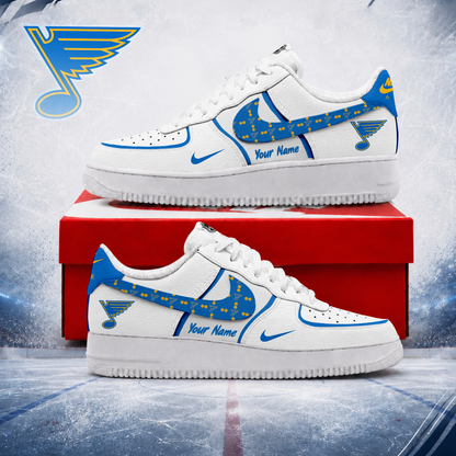 LIMITED EDITION - NEW CUSTOMIZED NHL14 SLB ST. LOUIS BLUES AF1 SHOES