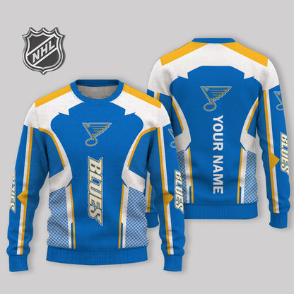 LIMITED EDITION - NEW CUSTOMIZED NHL14 SLB ST. LOUIS BLUES UGLY SWEATER