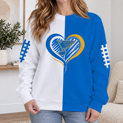 LIMITED EDITION - NEW CUSTOMIZED NHL14 SLB ST. LOUIS BLUES RIBBED HOODIE & SWEATSHIRT