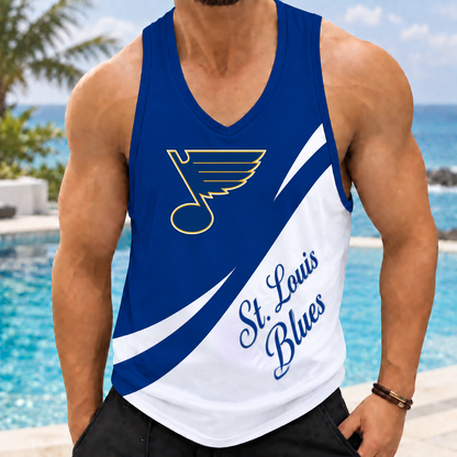 LIMITED EDITION - NEW CUSTOMIZED NHL14 SLB ST. LOUIS BLUES MEN'S TANK TOP