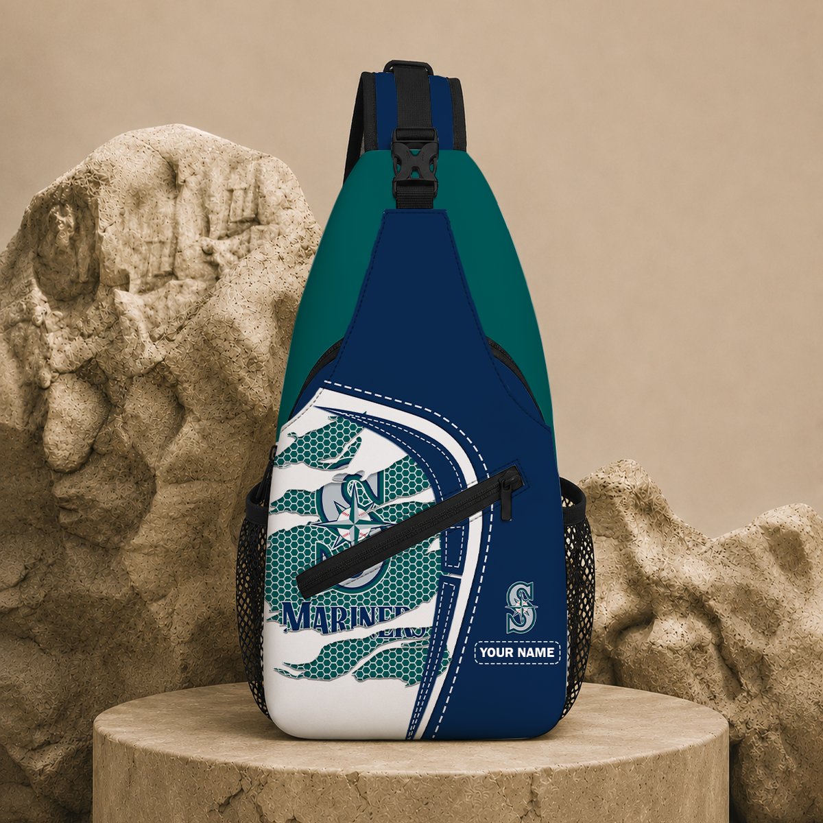EXCLUSIVE EDITION - NEW CUSTOMIZED MLB14 SMS SEATTLE MARINERS SLING BAG