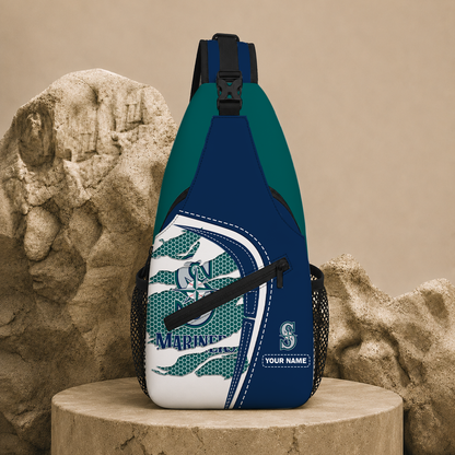 EXCLUSIVE EDITION - NEW CUSTOMIZED MLB14 SMS SEATTLE MARINERS SLING BAG