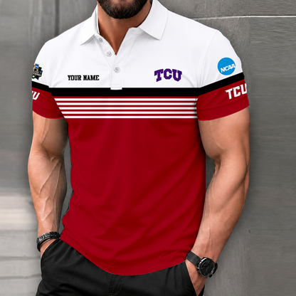 LIMITED EDITION - NEW CUSTOMIZED NCAA CWS14 THF TCU HORNED FROGS POLO SHIRT