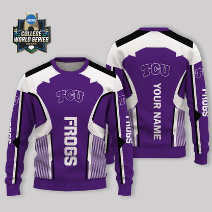 LIMITED EDITION - NEW CUSTOMIZED NCAA CWS14 THF TCU HORNED FROGS UGLY SWEATER