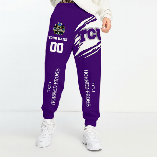 LIMITED DROP - NEW CUSTOMIZED | NCAA CWS14 THF TC HORNED FROGS UNISEX LONG PANTS